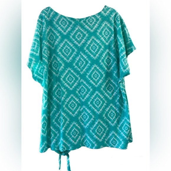 Avenue Anya Tie Front Top - Green Tie Dye Size 22/24 - Picture 4 of 6